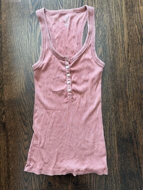 Aerie real soft Henley tank top small rust